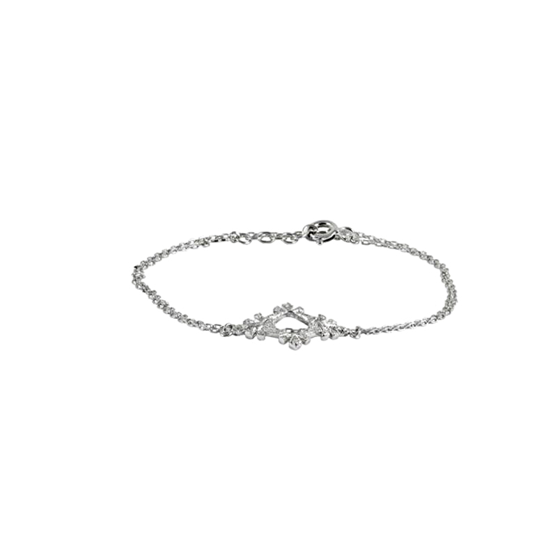 Joelle Jewellery Sterling Silver White Gold Diamond Chain Bracelet