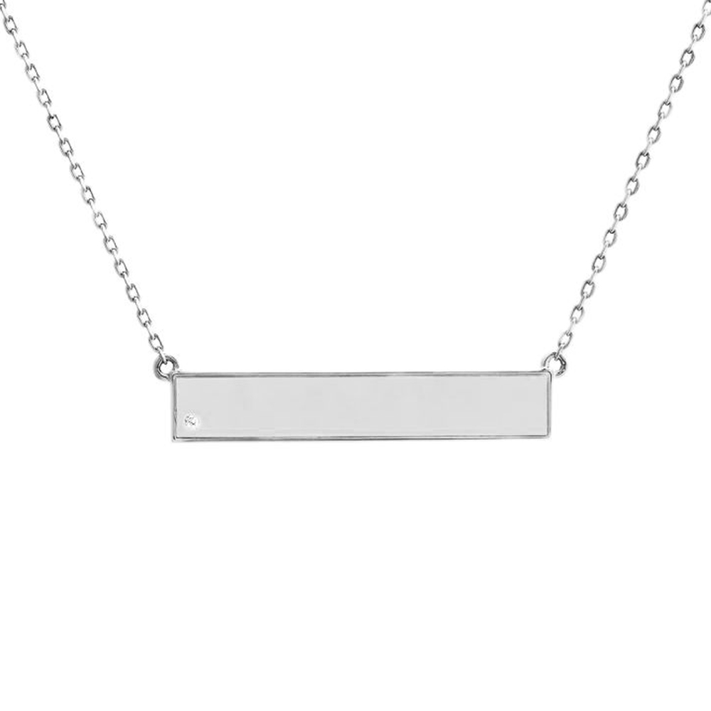 London Collection Sterling Silver Diamond Nameplate Necklace