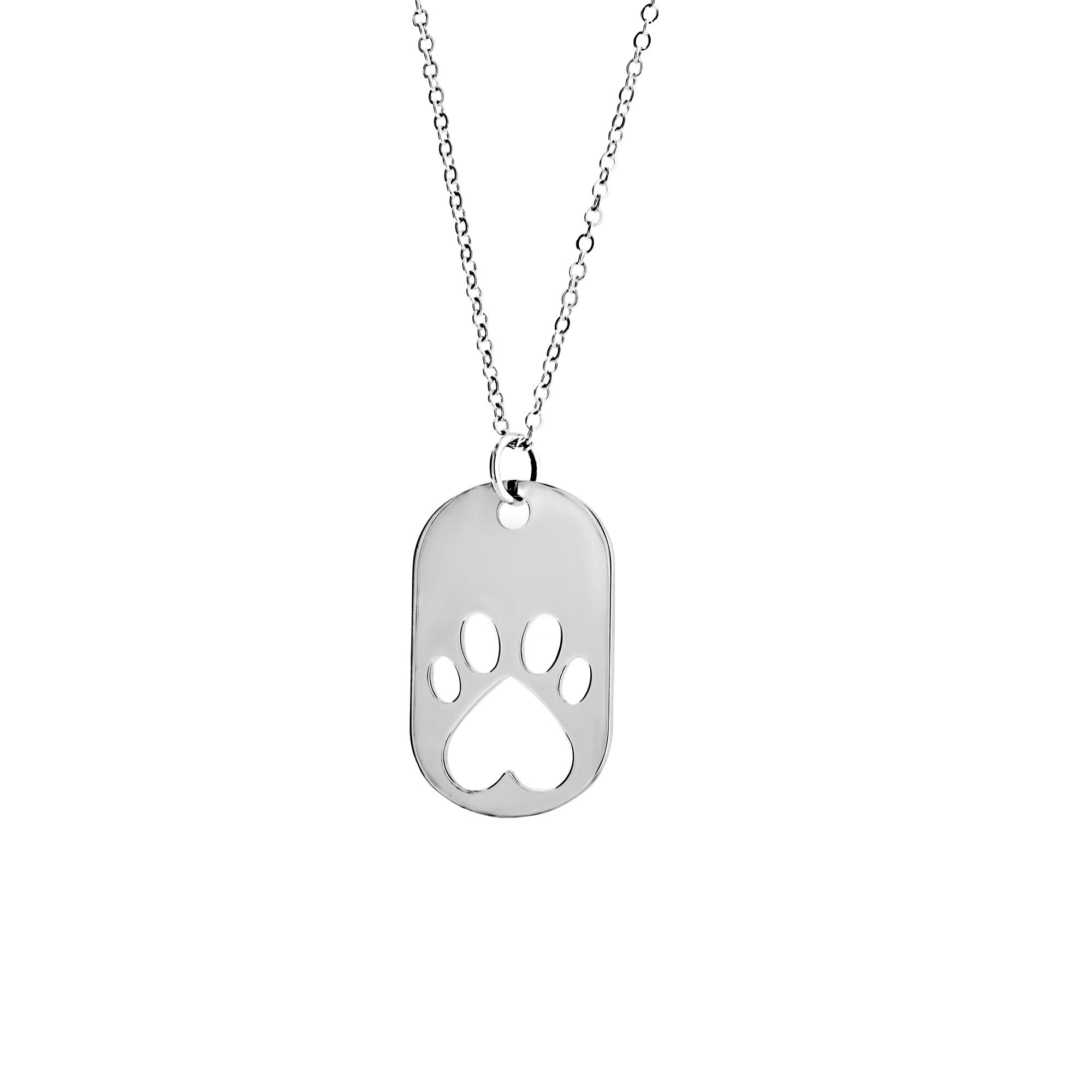 Our Cause for Paws Sterling Silver Dog Tag Necklace