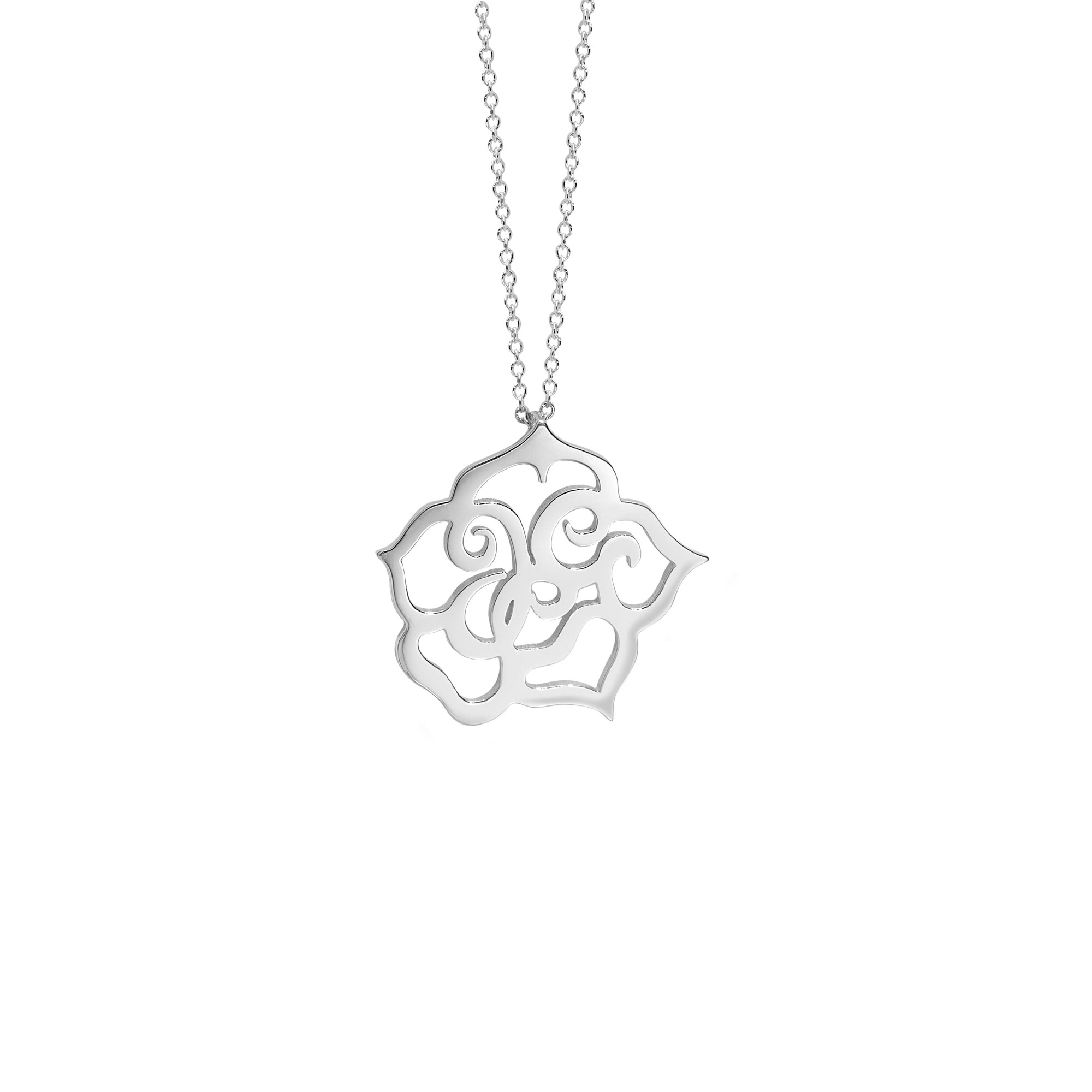 Sid Jacobson JCC Yellow Rose Society Sterling Silver Necklace