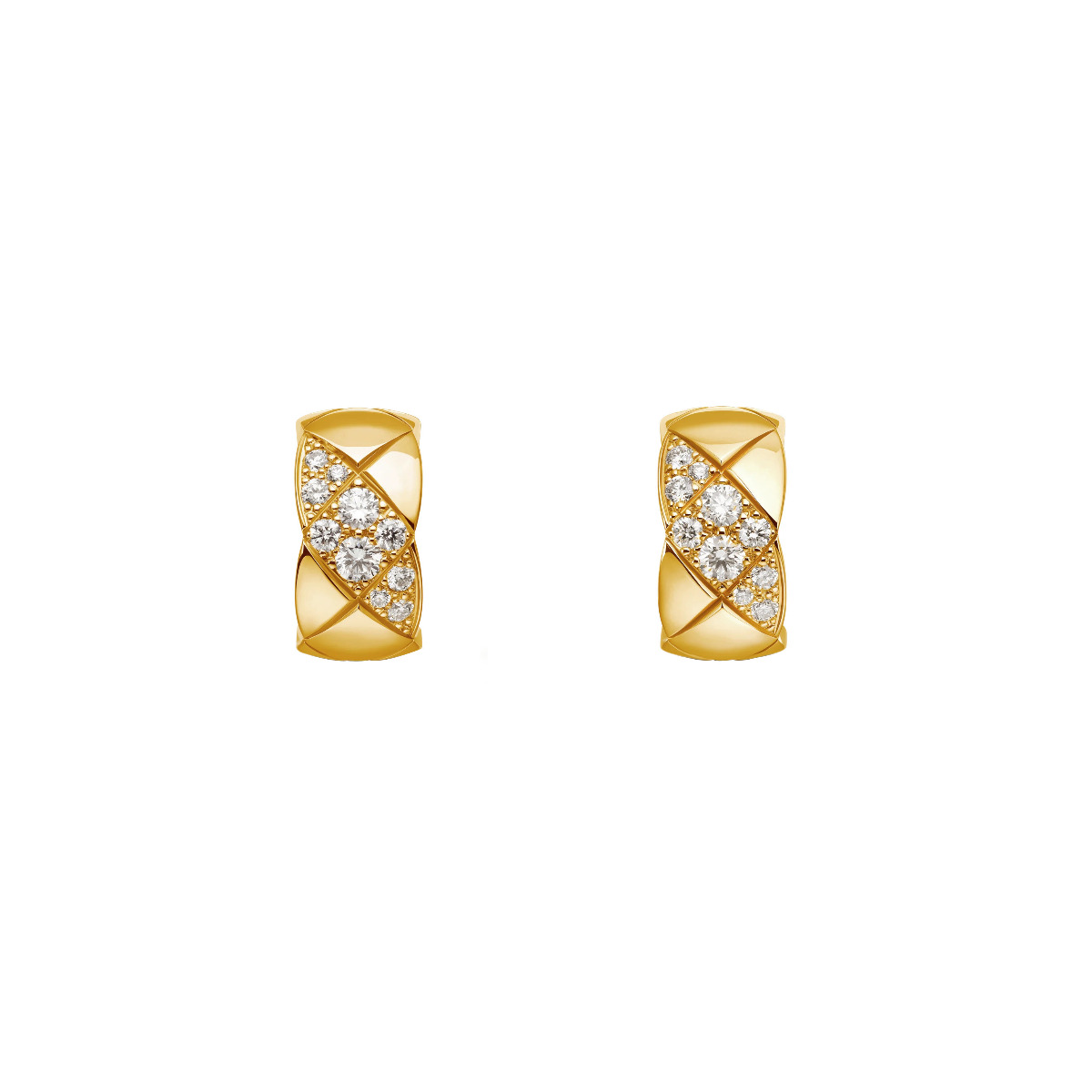 CHANEL COCO CRUSH 18k Yellow Gold Diamond Earrings