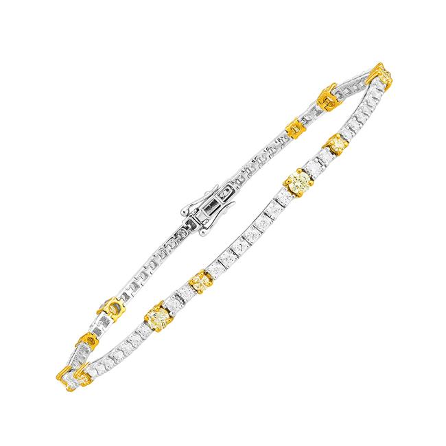 London Collection Two Tone Diamond & Yellow Diamond Tennis Bracelet
