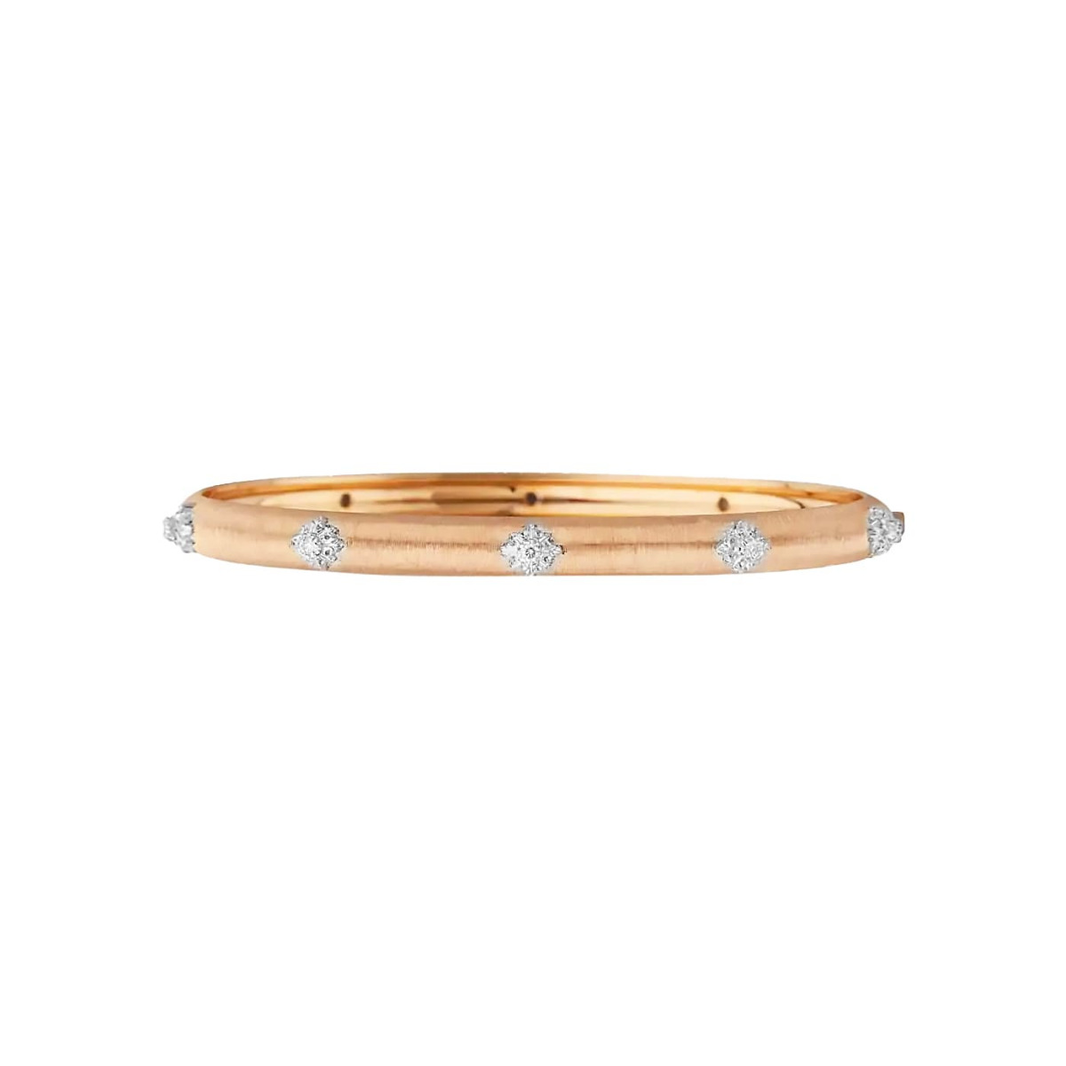 Buccellati Macri Two Tone Diamond Bombe Bangle Bracelet