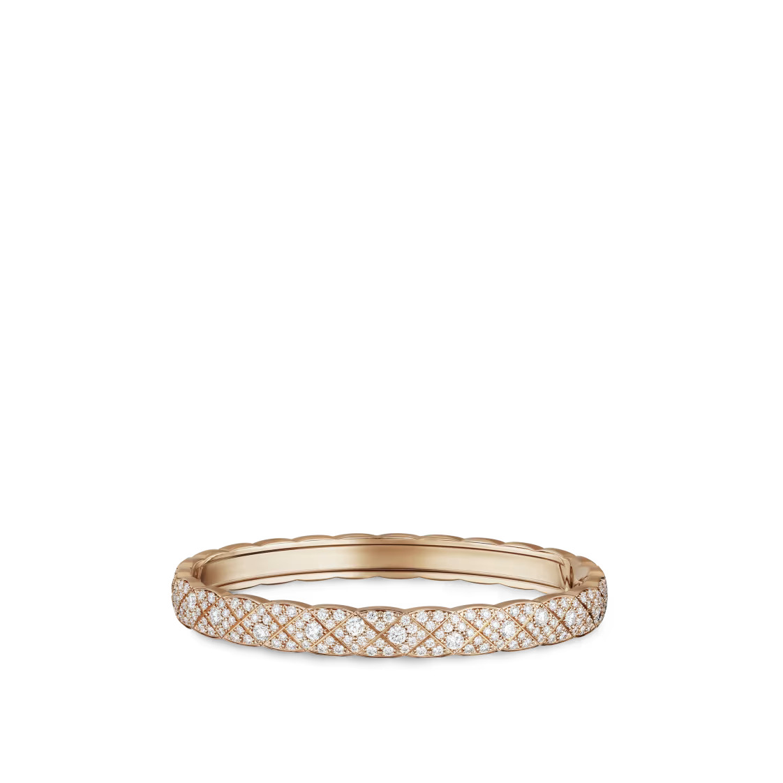 CHANEL COCO CRUSH 18k Beige Gold Diamond Bangle Bracelet