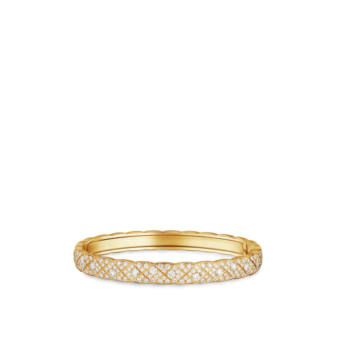 CHANEL COCO CRUSH 18k Yellow Gold Diamond Bangle Bracelet