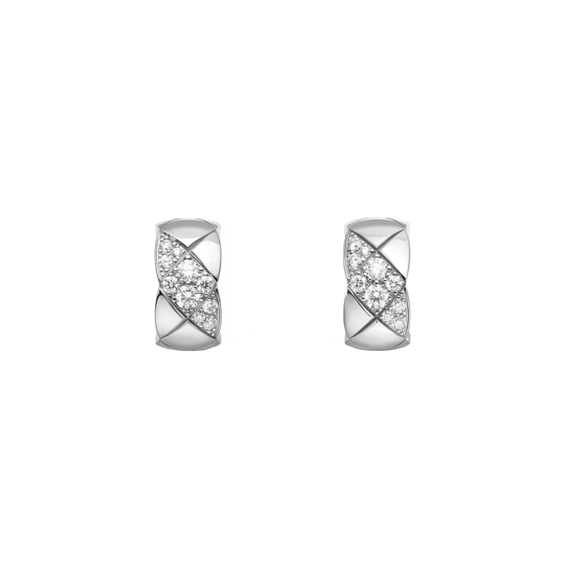 CHANEL COCO CRUSH 18k White Gold Diamond Earrings
