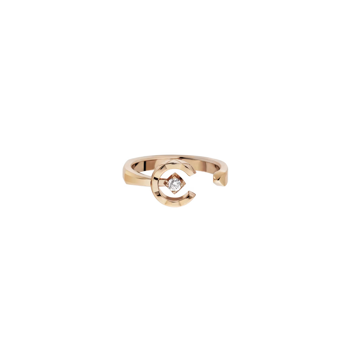 CHANEL COCO CRUSH 18k Beige Gold Diamond Ring