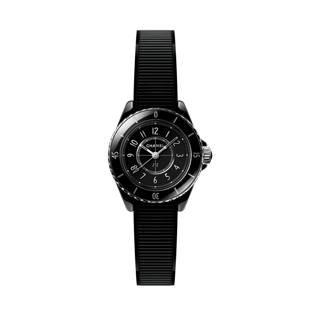 CHANEL J12 Black Ceramic 28mm Rubber