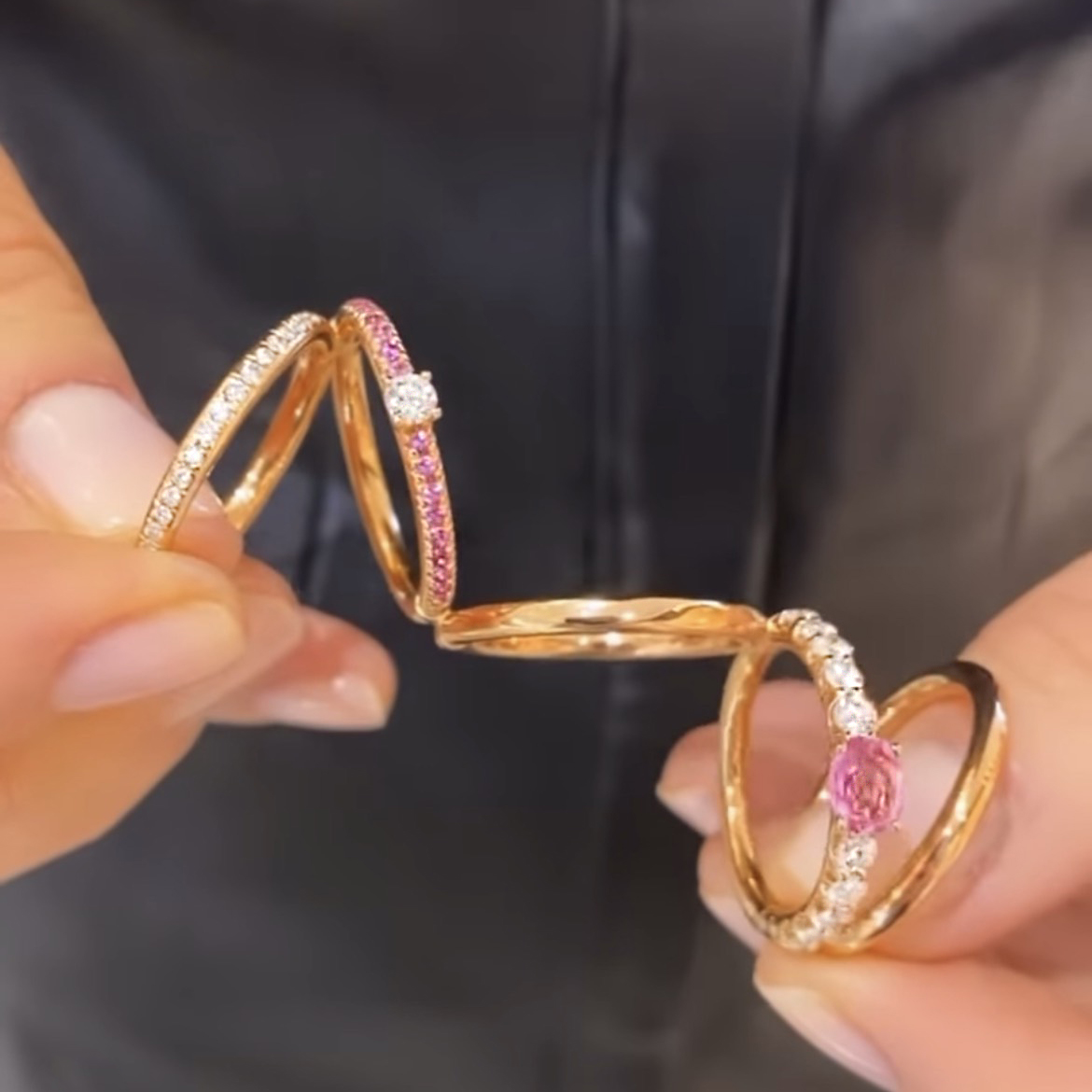 Our new folding ring stack in color, gold and diamonds! Make it your own and have fun with them!