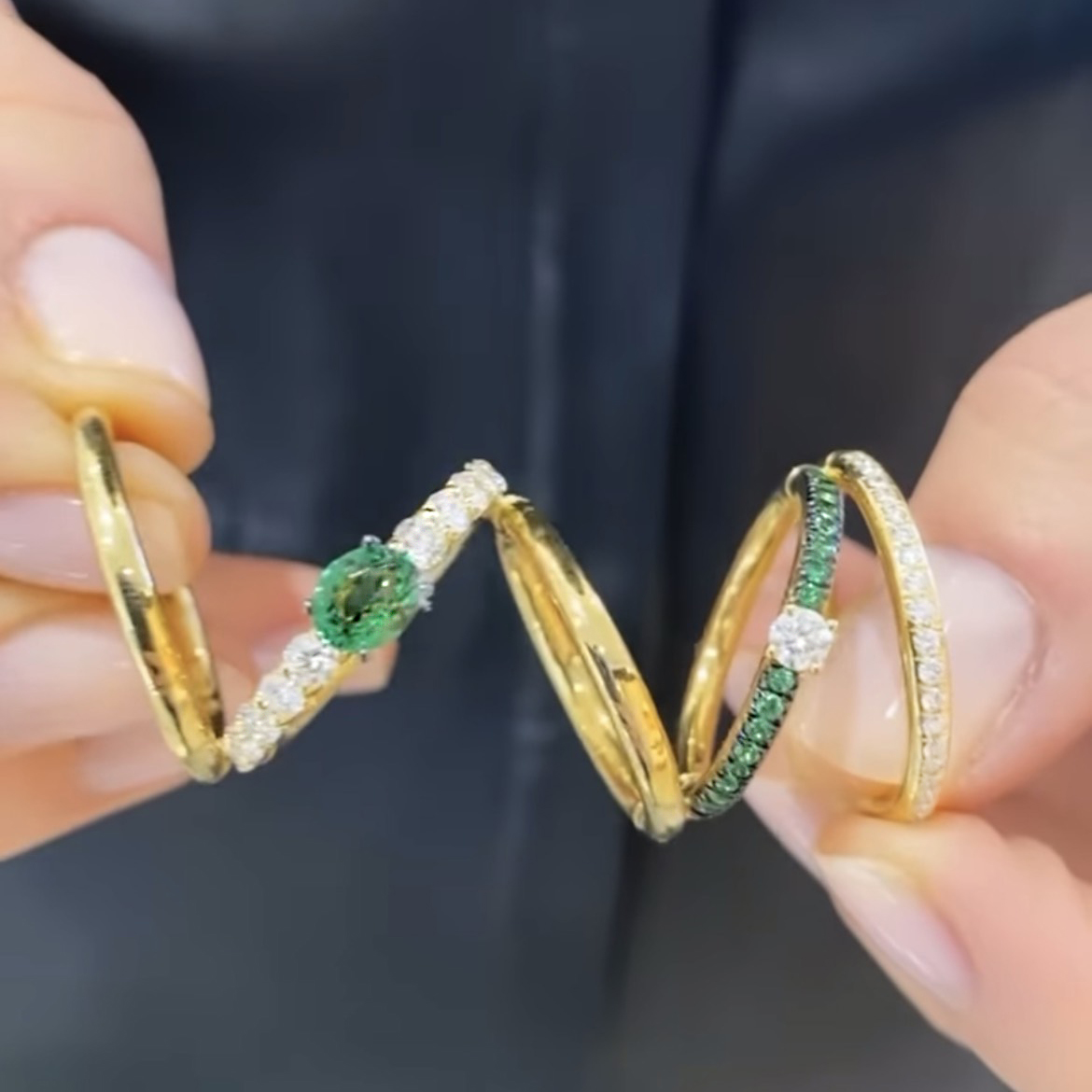 Our new folding ring stack in color, gold and diamonds! Make it your own and have fun with them!