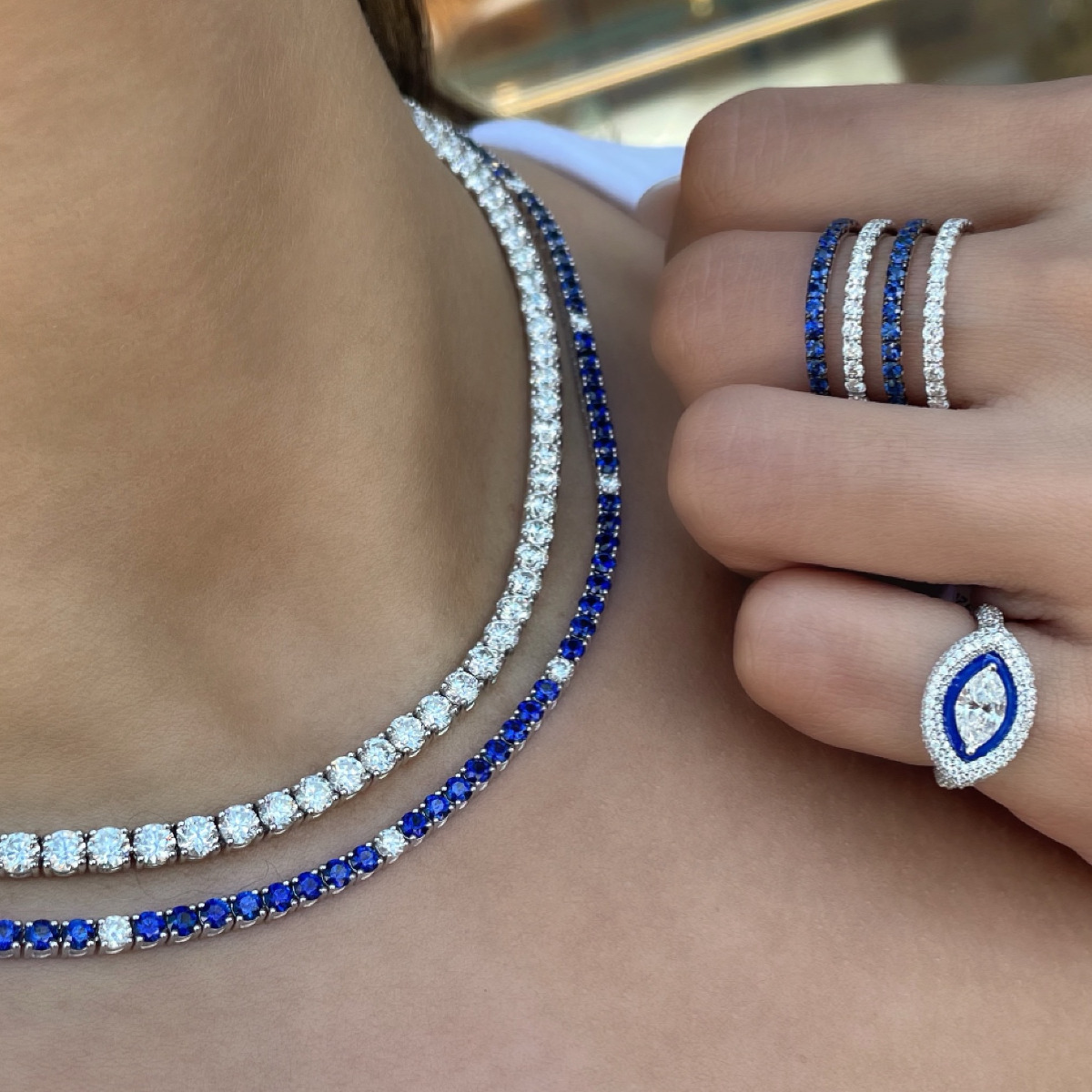 Sapphires & Diamonds Make a Winning Combo