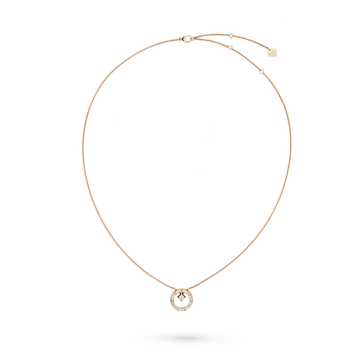 CHANEL COCO 18k Beige Gold Diamond Quilted Necklace