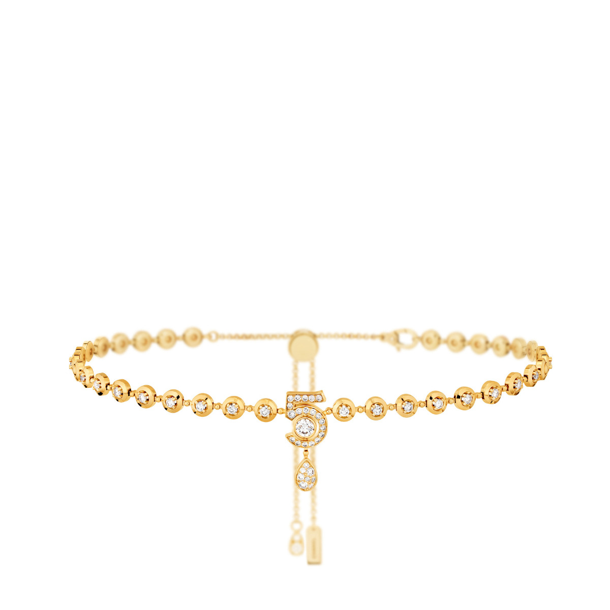 CHANEL ETERNAL N°5 Yellow Gold Diamond Line Necklace
