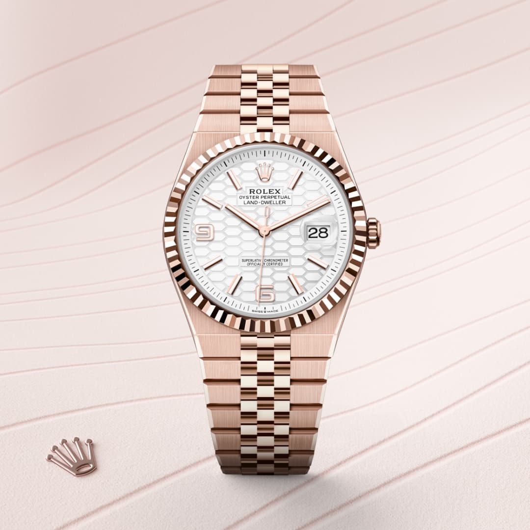 Rolex Land-Dweller 40 in 18k Everose gold, M127335-0001