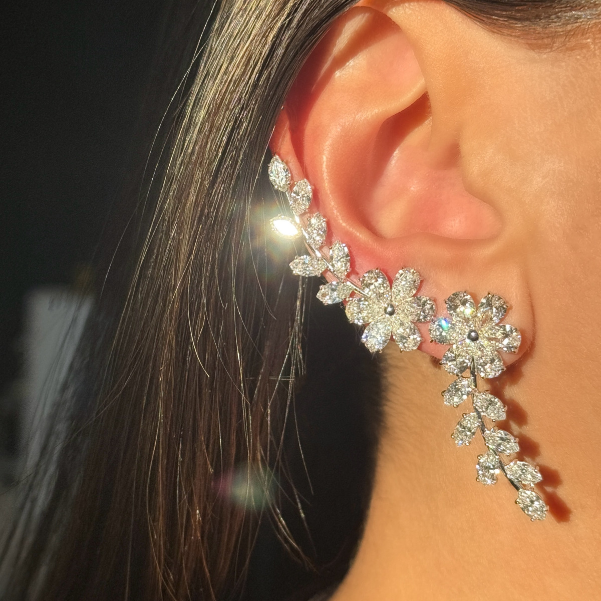 A Bridal Bouquet Reimagined in Diamonds — Blooming with Major Sparkle from Every Angle. 