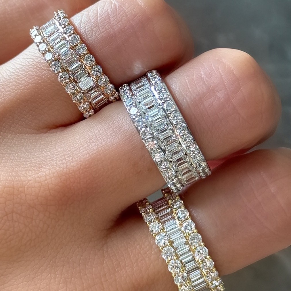 Rose, Yellow, and White Gold Stacked With Love