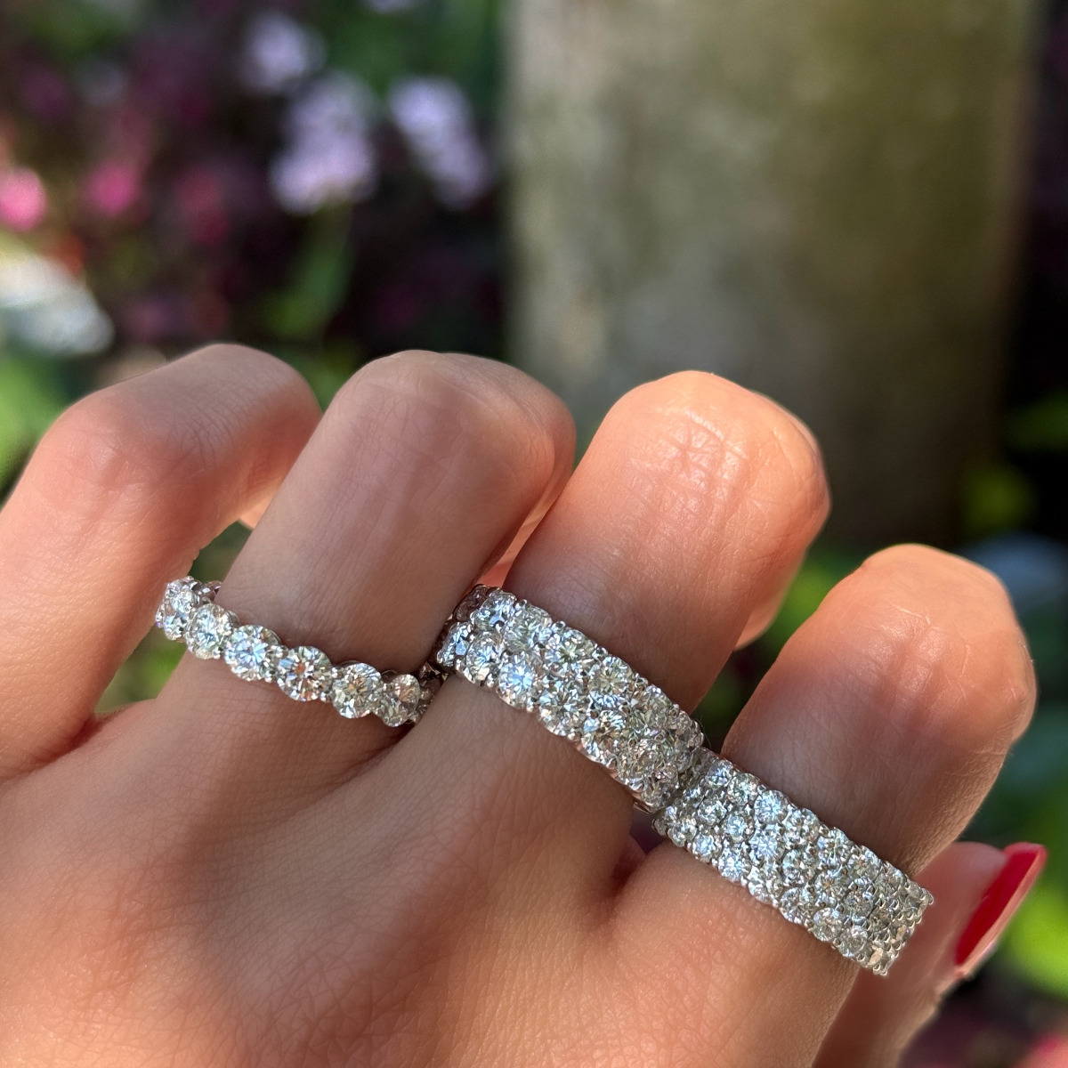 A Classic Single Row, a Dazzling Double Row, and a Bold Triple Row—Each Offering its Own Take on Timeless Sparkle
