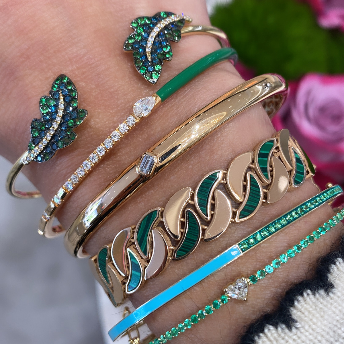 Luscious Greens and Deep Blue Hues