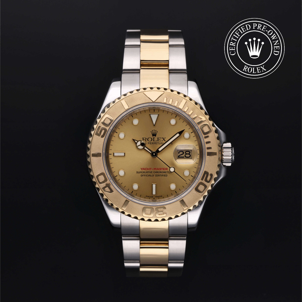 Rolex Certified Pre-Owned Yacht-Master 40 Rolesor 18k Yellow Champagne Dial