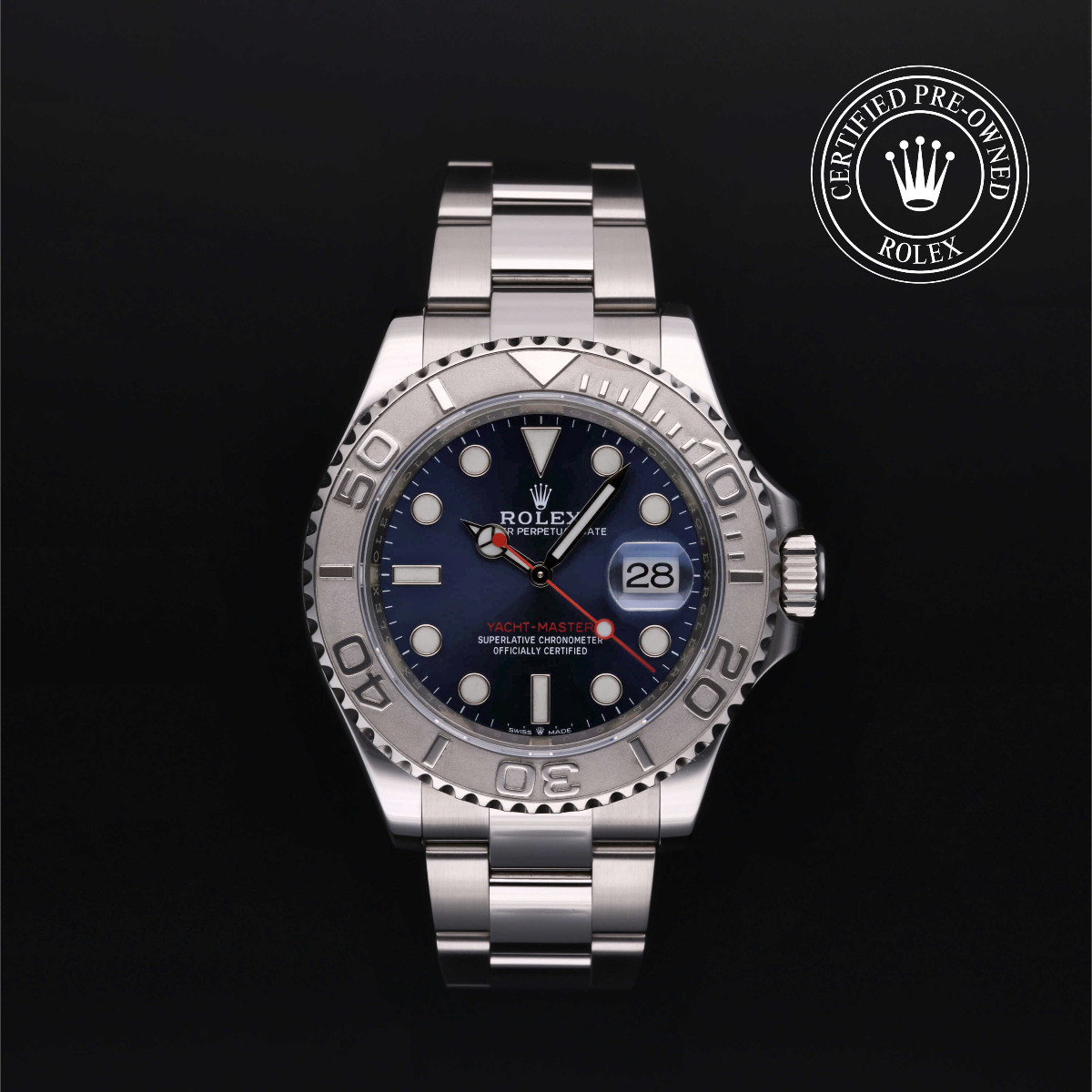 Rolex Certified Pre-Owned Yacht- Master Rolesium Platinum Blue Dial