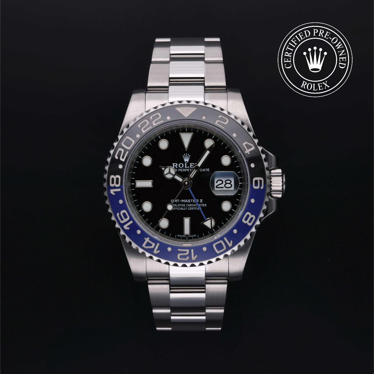 Rolex Certified Pre-Owned GMT-Master II Black and Blue Bezel