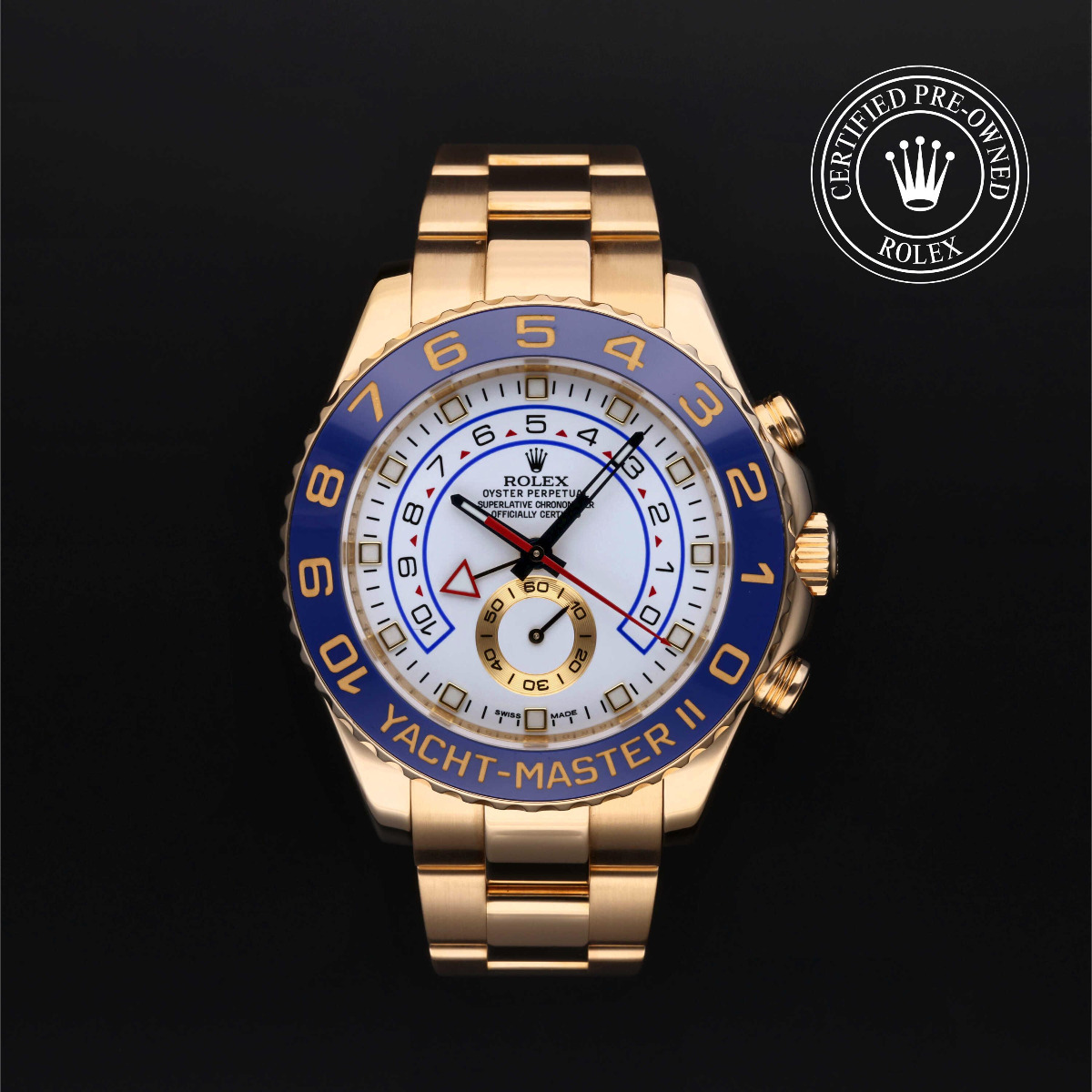 Rolex Certified Pre-Owned Yacht-Master II Gold 18k Yellow White Dial