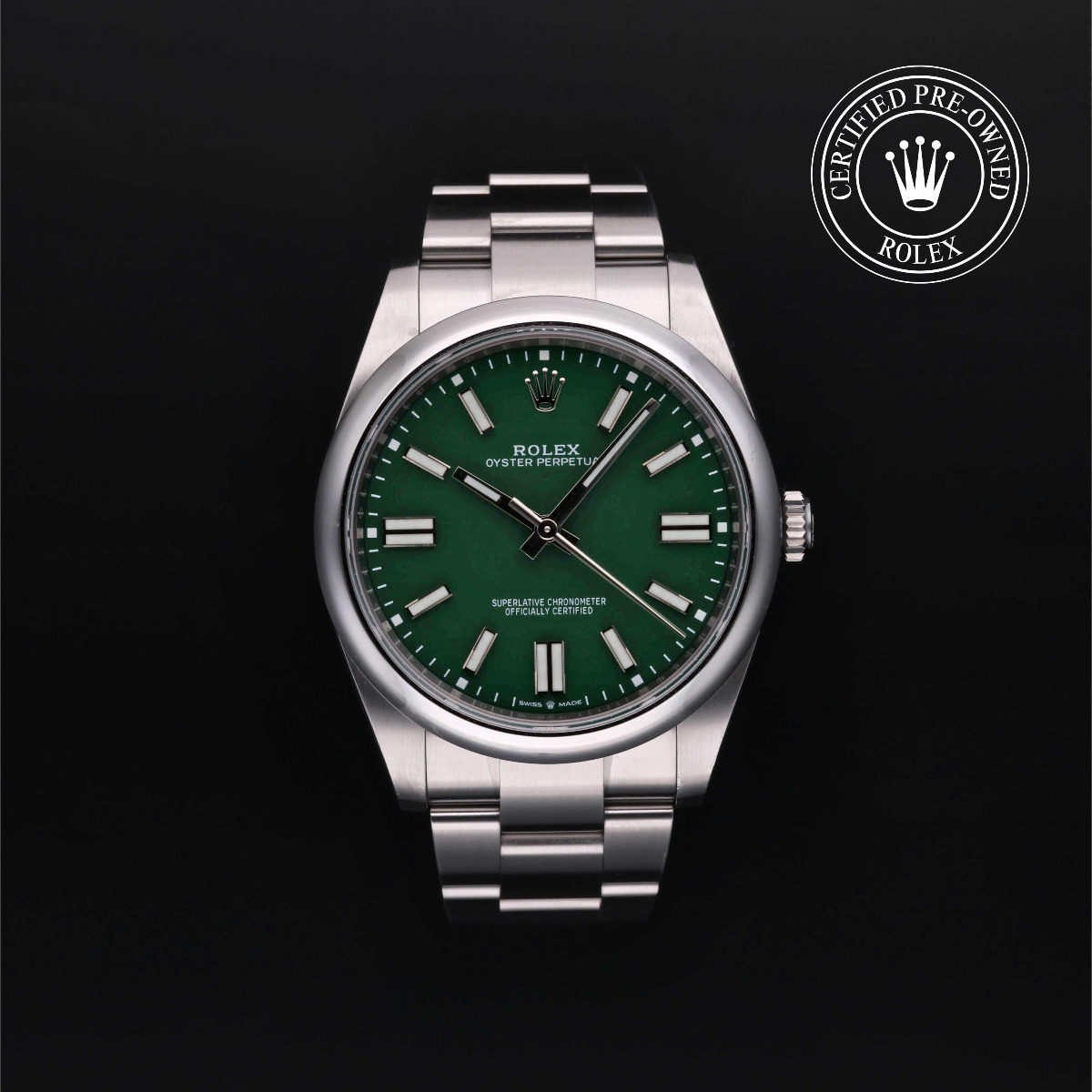 Rolex Certified Pre-Owned Oyster Perpetual 41 Steel Green Dial Oyster Bracelet