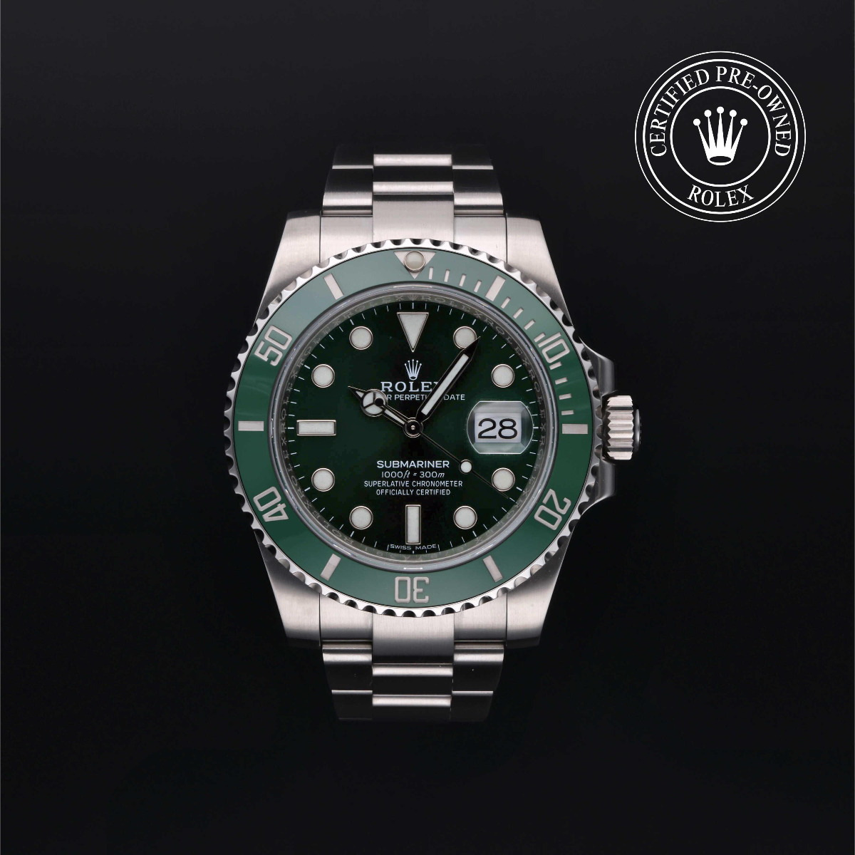 Rolex Certified Pre-Owned Submariner Date Green Bezel Green Dial