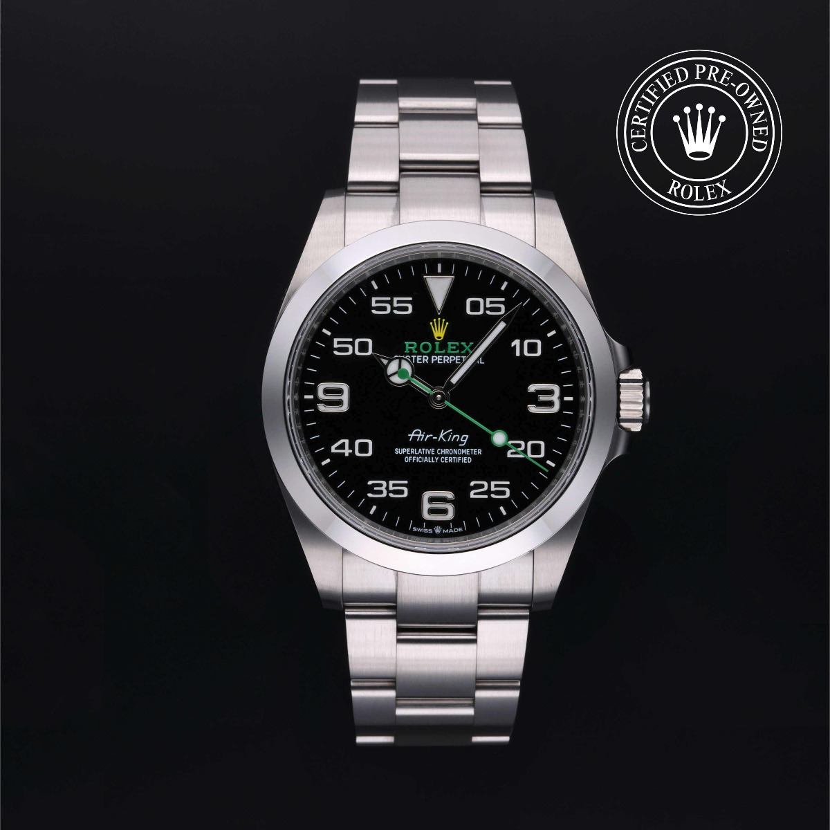 Rolex Certified Pre-Owned Air-King Steel Black Dial