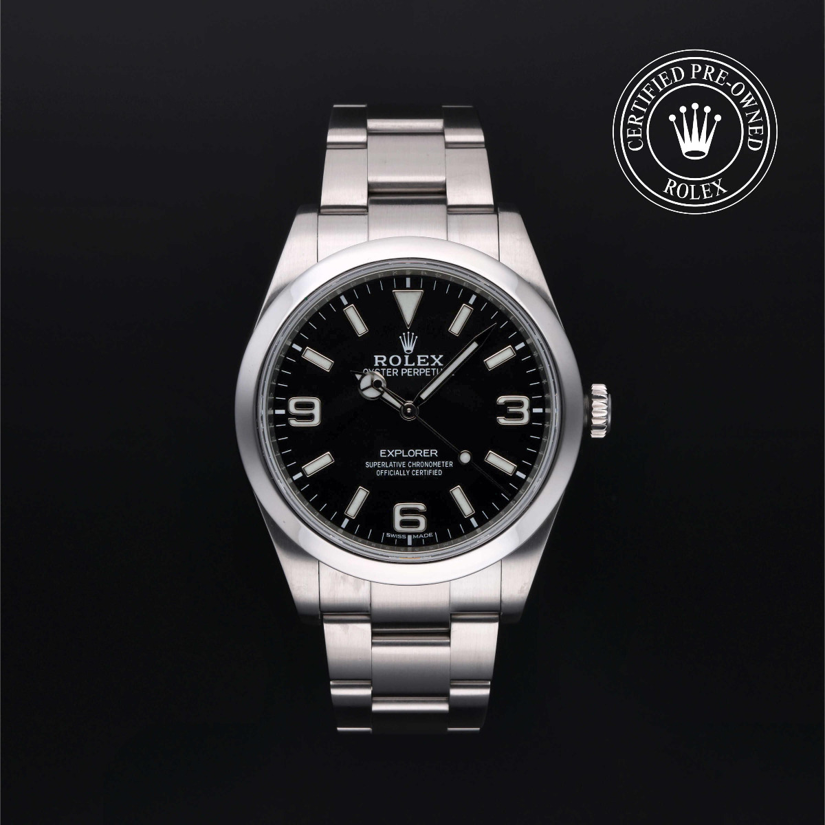 Rolex Certified Pre-Owned Explorer 39 Steel Black Dial