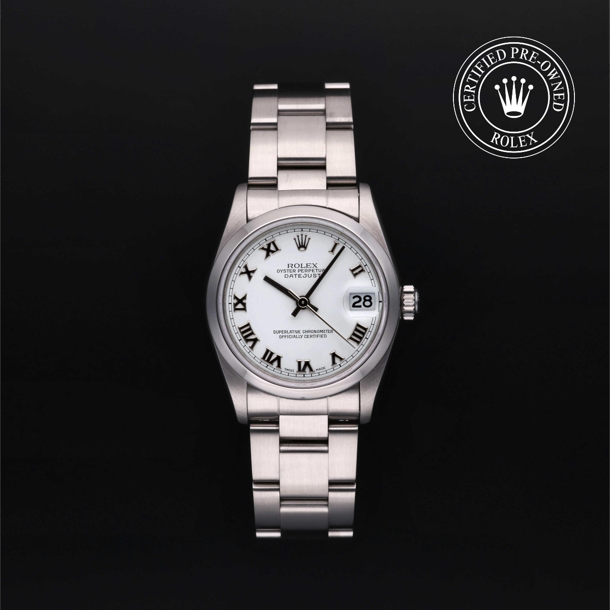 Rolex Certified Pre-Owned Oyster Perpetual Datejust 31 Steel White Roman Dial