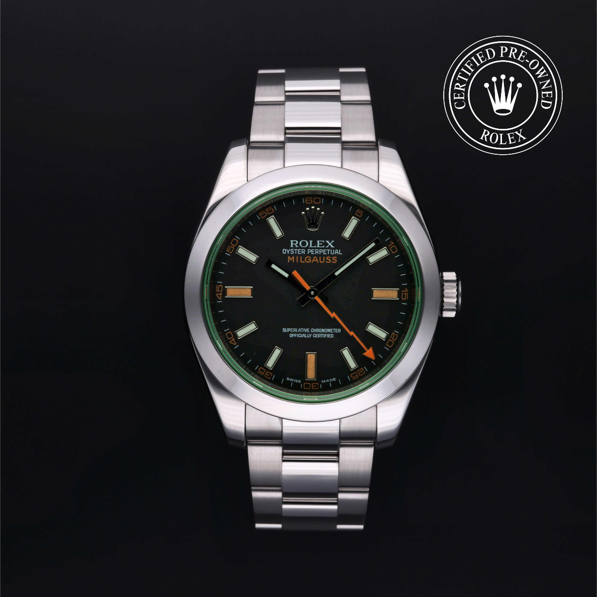 Rolex Certified Pre-Owned Milgauss Steel Black Dial
