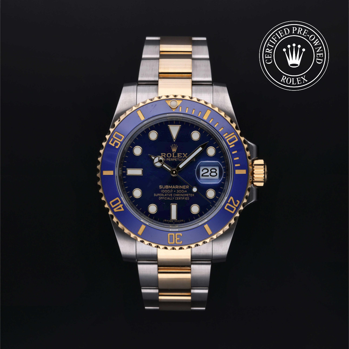 Rolex Certified Pre-owned Submariner Date Rolesor 18k Yellow Blue Dial