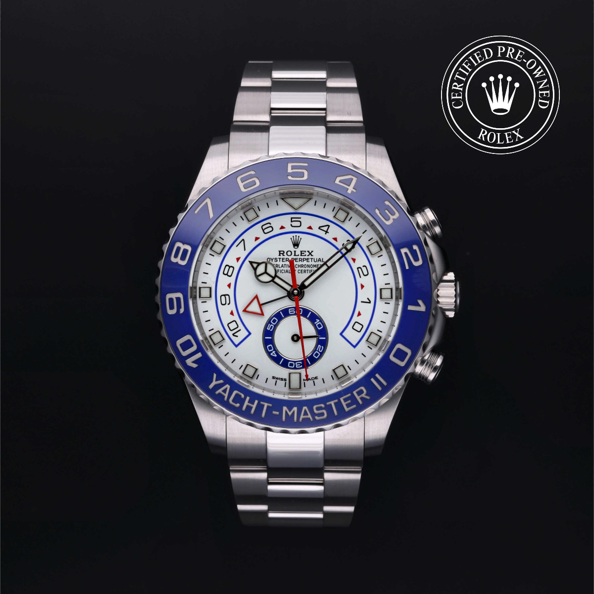 Rolex Certified Pre-Owned Yacht-Master II Steel Blue Bezel White Dial
