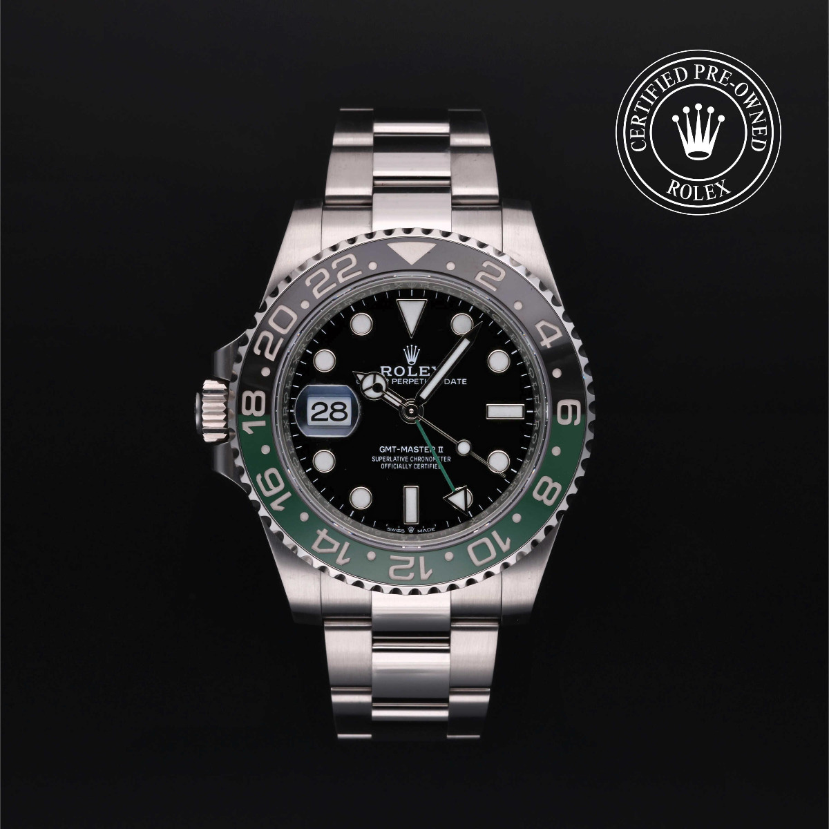 Rolex Certified Pre-Owned GMT-Master II LHD Green and Black Bezel
