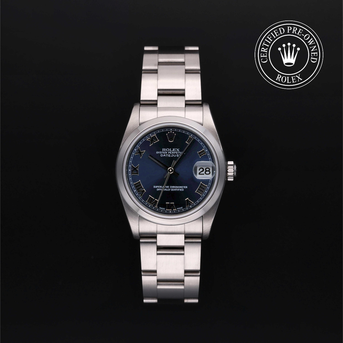 Rolex Certified Pre-Owned Oyster Perpetual Datejust 31 Steel Blue Roman Dial