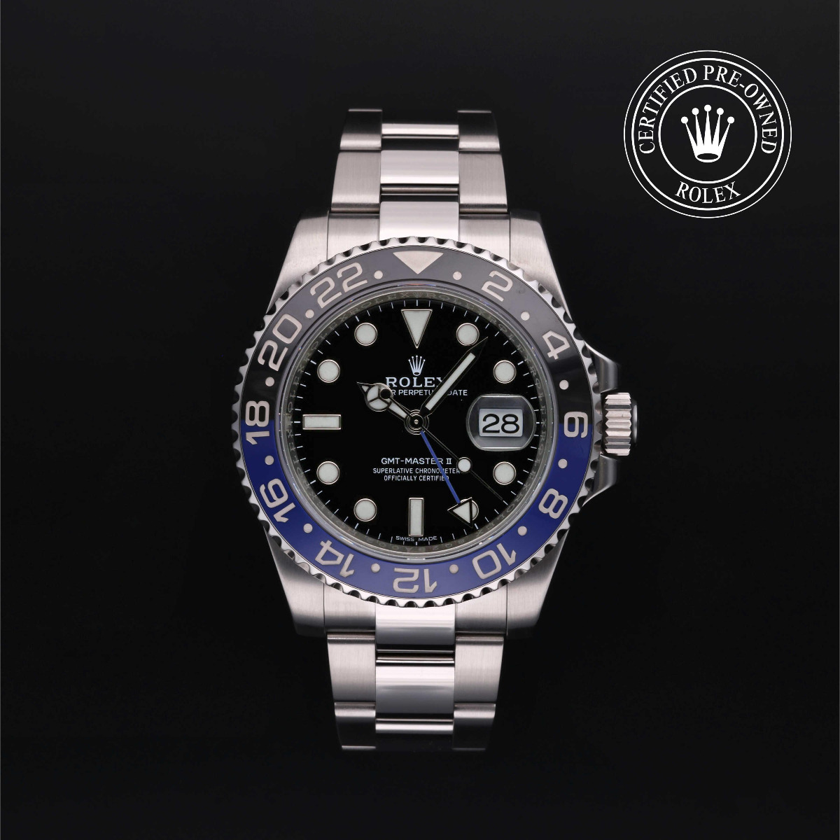 Rolex Certified Pre-Owned GMT-Master II Black and Blue Bezel