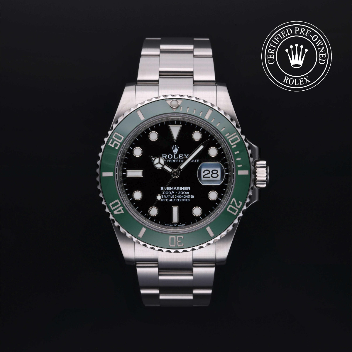 Rolex Certified Pre-Owned Submariner Date Steel 40 Green Bezel Black Dial