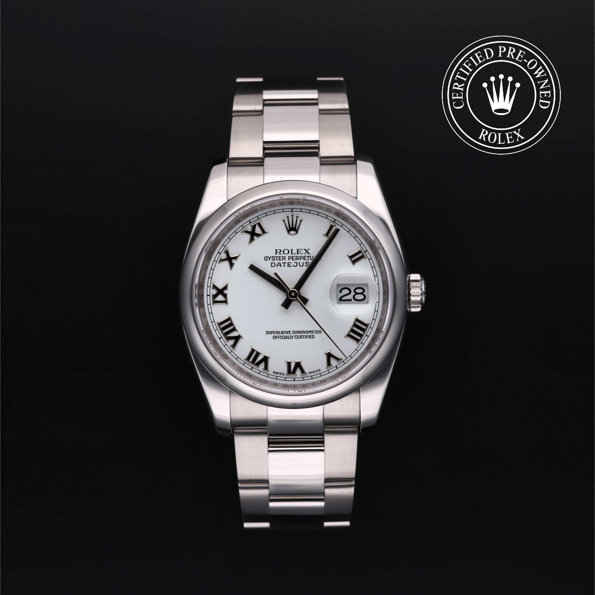 Rolex Certified Pre-Owned Datejust 36 Steel White Roman Dial
