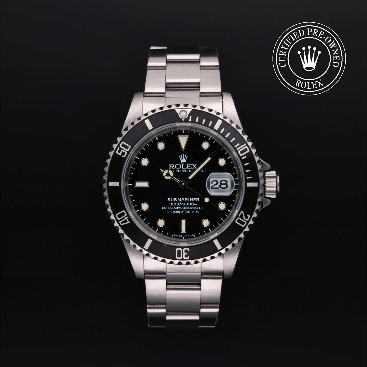 Rolex Certified Pre-Owned Oyster Perpetual Submariner Date Steel Black Bezel Black Dial
