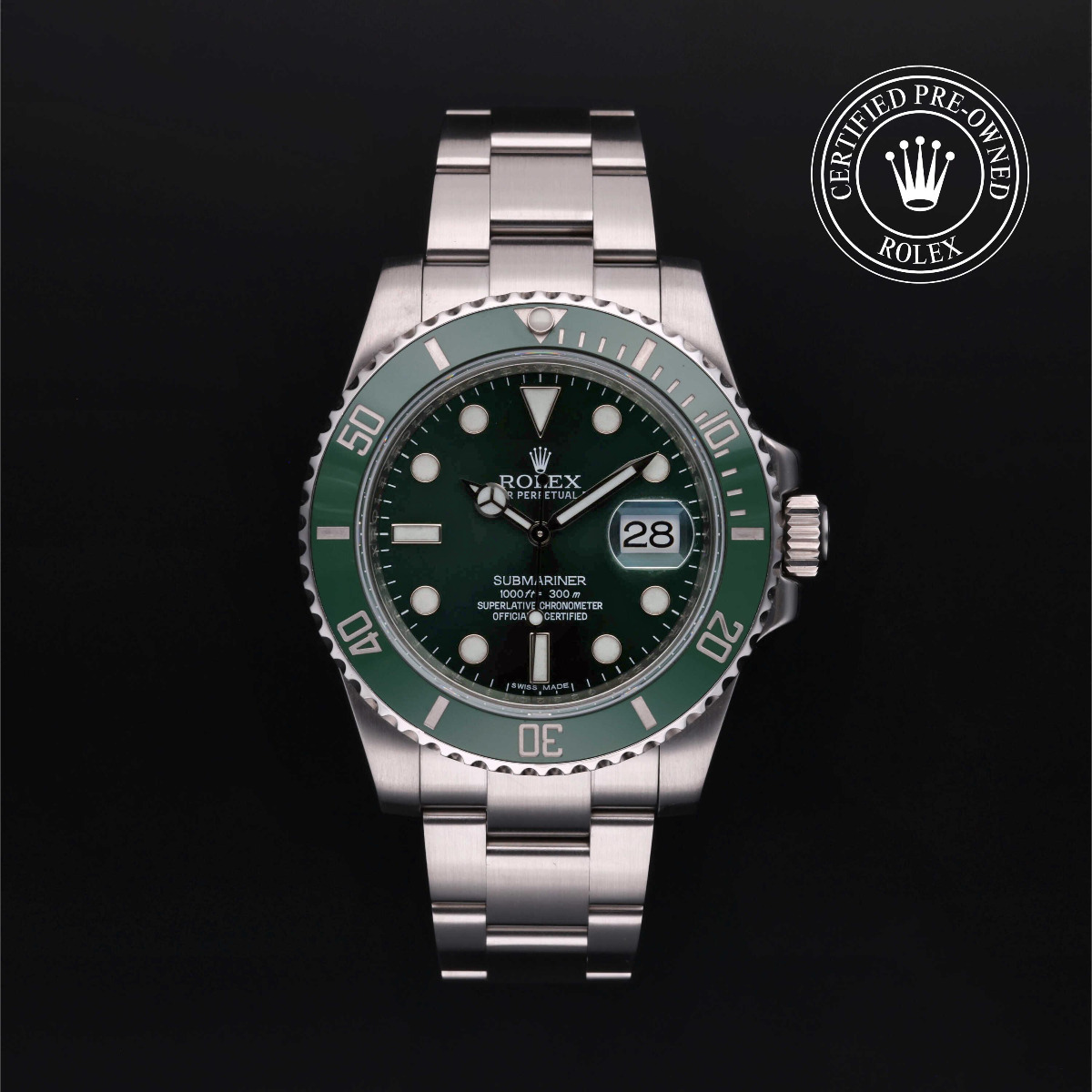 Rolex Certified Pre-Owned Submariner Steel 40 Green Bezel Green Dial