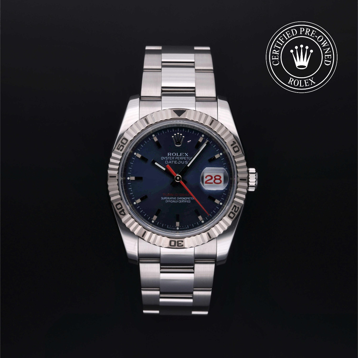 Rolex Certified Pre-Owned Oyster Perpetual Datejust Turn-O_Graph 36 Rolesor 18k White Blue Dial