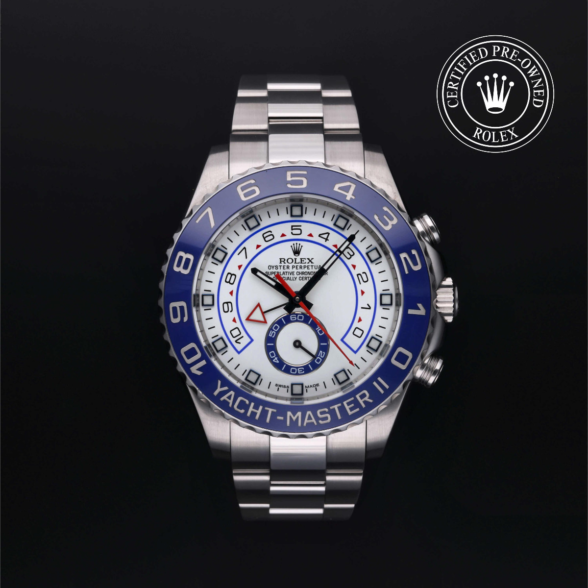 Rolex Certified Pre-Owned Yacht-Master II Steel 44mm Blue Bezel White Dial
