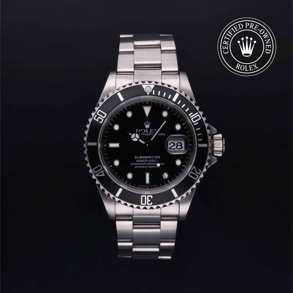 Rolex Certified Pre-Owned Oyster Perpetual Submariner Date 40 Steel Black Bezel Black Dial