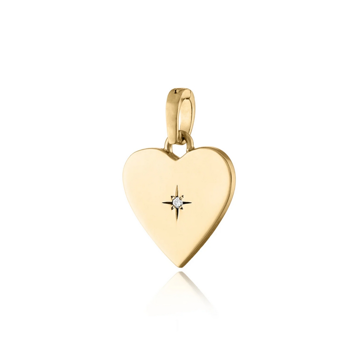 London Collection 14k Yellow Gold Multi Color Enamel & Diamond Heart Charm Pendant