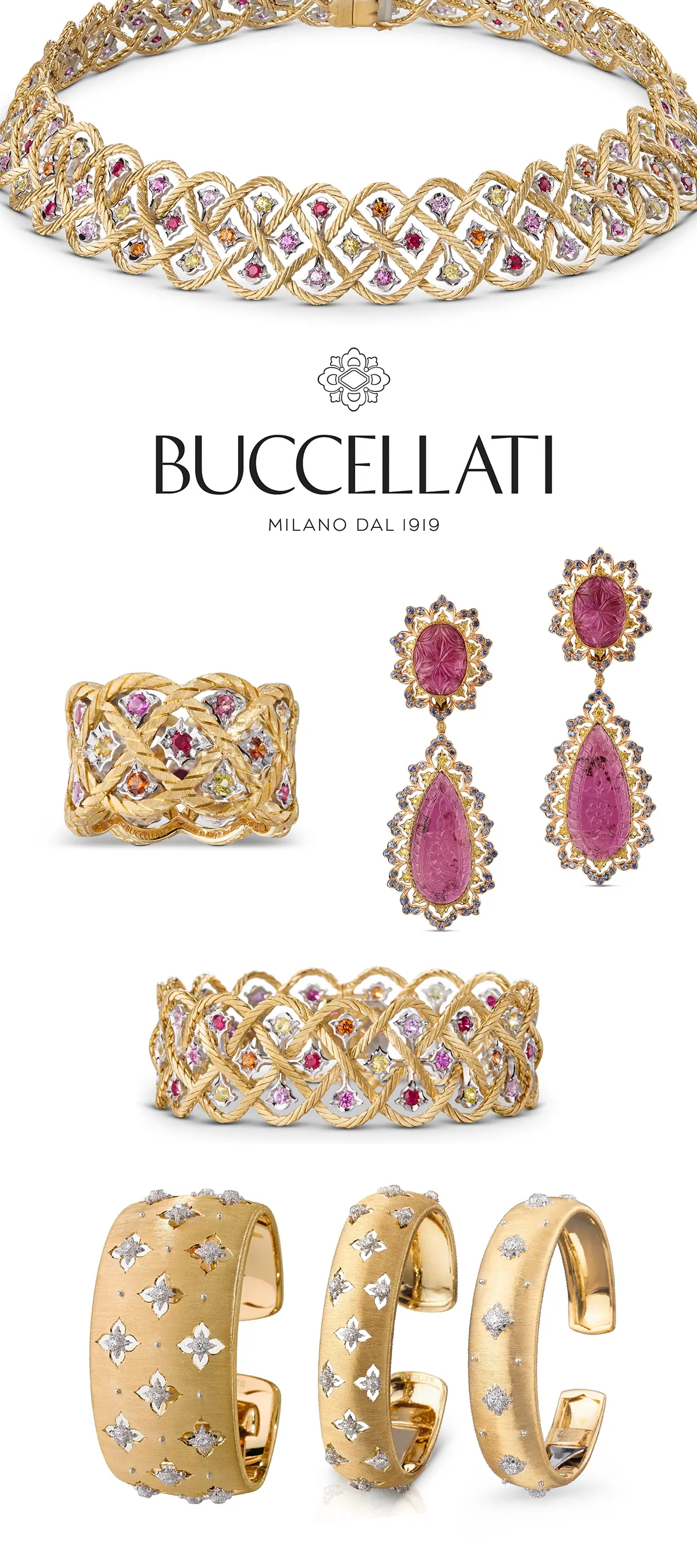 Buccellati jewelry fashion show look